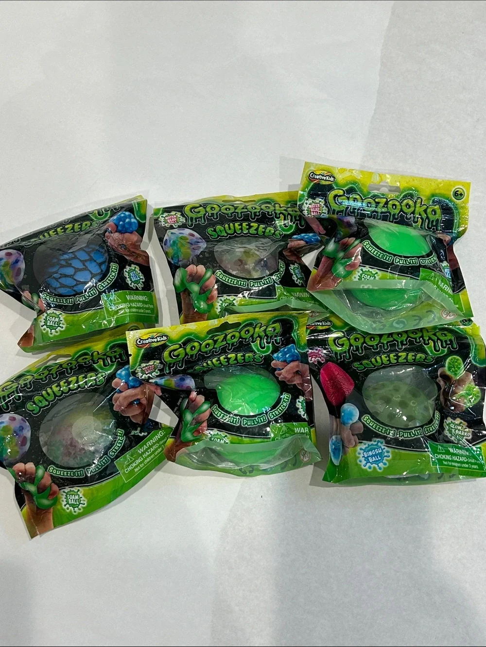 Goozooka Squeezers sensory squish Toy bundle of 6 balls new stress balls kids